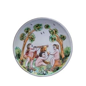 Vintage Capodimonte cherub mini plate